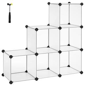 Cuburi modulare din plastic pentru depozitare, Songmics, Alb, 93x31x93 cm