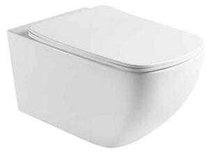 Set vas WC suspendat cu capac Fluminia, Dino Tornado, cu Tornado Flush, 37 x 55.5 cm, alb