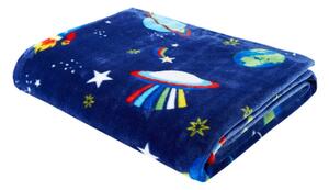 Pătură pentru copii albastru-închis din micropluș 130x170 cm Lost in Space – Catherine Lansfield