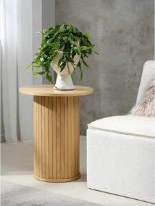 Măsuță auxiliară rotundă cu aspect de lemn de stejar ø 50 cm Nola – Unique Furniture