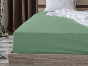 Cearsaf jersey EXCLUSIVE verde inchis 140x200cm, 100% bumbac