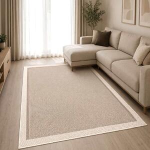 Covor camera antiderapant, cu Aspect de Sisal, Tesatura plata, Bej, diverse dimensiuni