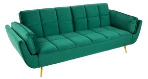 Canapea extensibila cu 3 locuri Boutique si tapiterie din catifea, verde