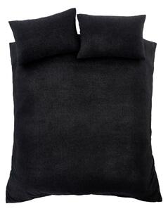 Lenjerie de pat neagră din țesătură bouclé pentru pat dublu/extinsă 230x220 cm Cosy – Catherine Lansfield