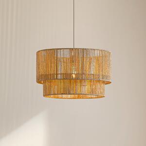 Lindby Lampa suspendată Anuva, Ø 45 cm, bej, hârtie, E27, reglabil, Bej, Camera de zi / sufragerie, Hârtie / Carton, Casă de țară / Rustic