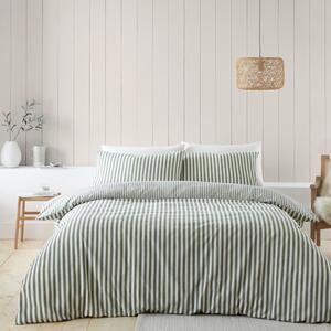 Lenjerie de pat verde din flanelă pentru pat de o persoană 135x200 cm – Catherine Lansfield