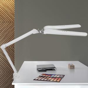 Maul Lampă LED cu clip MAULcraft duo, alb, 52 cm, 2 becuri, dimabil, reglabil, Alb, Studiu / Birou, Plastic, Modern, Birou de masă