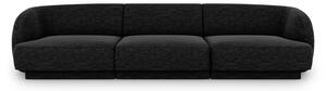 Canapea modulara Miley cu 3 locuri si tapiterie din tesatura structurala, negru