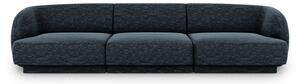 Canapea modulara Miley cu 3 locuri si tapiterie din tesatura structurala, albastru royal