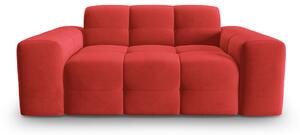 Canapea Kendal cu 2 locuri si tapiterie din catifea, rosu