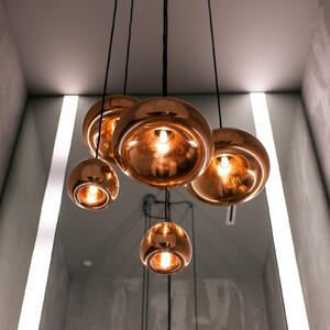 Tom Dixon Lampă suspendată LED Void mini, cupru, reglabil, Cupru, Camera de zi / sufragerie, Cupru, Design