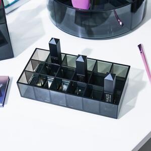 Organizator de baie negru mat pentru cosmetice din plastic reciclat Lip Station – iDesign