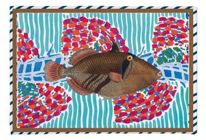Covoraș de baie turcoaz 40x60 cm Tufted Fish – Really Nice Things