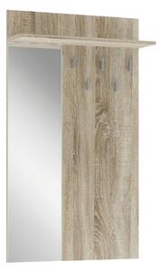 Cuier de perete cu oglinda LIMA PR-1, stejar sonoma, PAL laminat, 70x20x120 cm