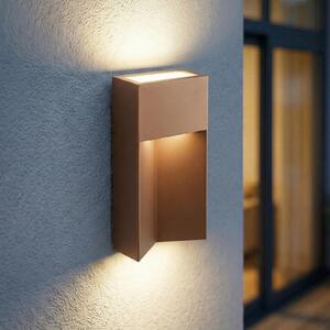 Lucande Lampa de perete pentru exterior cu LED Kaholo, maro, CCT, IP44, Maro / Rugină, Aluminiu, Modern