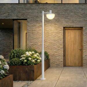 Lucande Lampa de exterior cu LED Toras, gri deschis, 1 bec, CCT dimabil, reglabil, Gri, Aluminiu, Modern