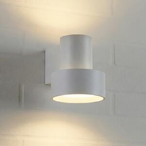 Lucande Lampa de perete pentru exterior cu LED Elune, gri deschis, IP44, lumină, Gri, Aluminiu, Modern