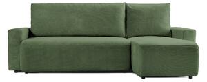 Colțar Extensibil KENZO, cu ladă de depozitare, șezlong interschimbabil, 271x153x95 cm, Verde-Memphis / Dreapta