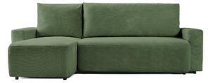 Colțar Extensibil KENZO, cu ladă de depozitare, șezlong interschimbabil, 271x153x95 cm, Verde-Memphis / Stanga