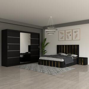 Dormitor Mexic Negru cu Dulap 250cm 160x200