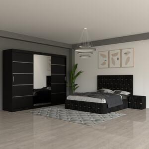 Dormitor Eric Negru cu Dulap Negru 250cm 160x200