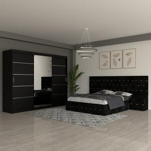 Dormitor Eric Negru Cu Extensii Dulap Negru 250 160x200