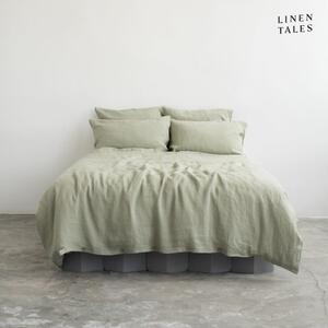 Lenjerie de pat verde-deschis din in pentru pat de o persoană 140x200 cm – Linen Tales