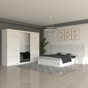 Dormitor Eric Alb Cu Extensii Dulap Alb 250 cm 160x200