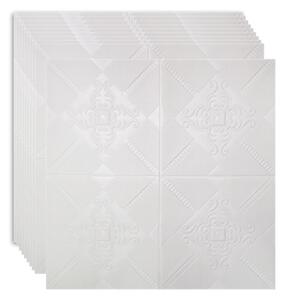 Set 10 x Tapet 3D Autoadeziv, design modern, rezistent la umezeala, usor de curatat, 70x70cm, Naimeed D4726, Alb
