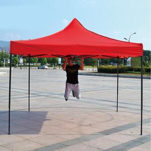 Cort Pavilion 3x3m Rosu Pliabil Cadru Metal pentru Curte, Gradina, Evenimente