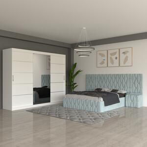 Dormitor Eric Lemon Cu Extensii Dulap Alb 250 cm 160x200