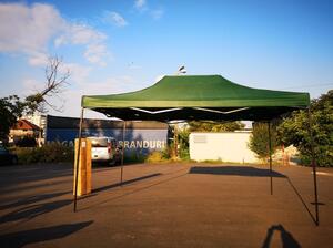 Cort Pavilion 3x4.5m Verde Pliabil Cadru Metal pentru Curte, Gradina, Evenimente