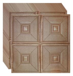 Set 10 x Tapet 3D Autoadeziv, design modern, rezistent la umezeala, usor de curatat, 70x70cm, Naimeed D4738, Bronz