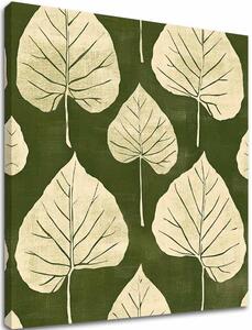 Imaginea pe panza Green Leaves - Botanical Motif