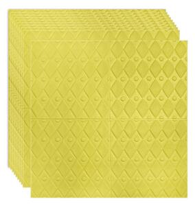 Set 10 x Tapet 3D Autoadeziv, design modern, rezistent la umezeala, usor de curatat, 70x70cm, Naimeed D4757, Galben