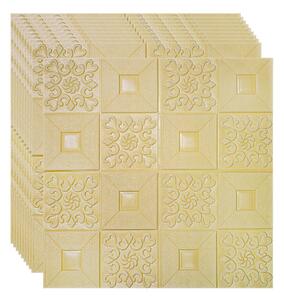 Set 10 x Tapet 3D Autoadeziv, design modern, rezistent la umezeala, usor de curatat, 70x70cm, Naimeed D4764, Galben
