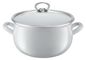 Oala email cu capac 20 cm, 4.2L, gri, Garden