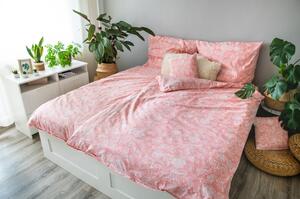 Lenjerie de pat roz din bumbac pentru pat de o persoană 140x200 cm LP Dita Pink Blossom – Cotton House