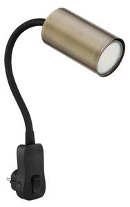 Aplică pentru priză Globo 57911DPM ROBBY 1xGU10/25W/230V negru/alamă
