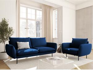 Fotoliu albastru cu tapițerie din catifea Vienna – Cosmopolitan Design