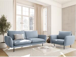 Canapea albastru-deschis cu tapițerie din catifea 160 cm Vienna – Cosmopolitan Design