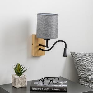 Lampă LED de perete Brilagi NUBILA WOOD 1xE27/25W/230V + LED/3W stejar/gri