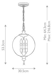 Lustră pe lanț ARGENTO 3xE14/60W/230V Elstead FE-ARGENTO-P