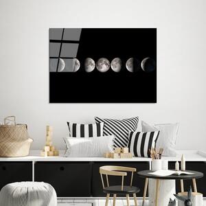 Tablou din sticlă 100x70 cm Moon Phases – Wallity