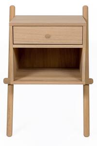 Noptieră în culoare naturală cu aspect de lemn de stejar Wiru – Woodman