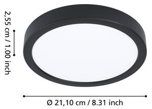 Eglo FUEVA-Z 901372 - Plafonieră LED RGBW reglabilă, sticlă fumurie, LED/11,2W/230V 21,1cm IP44 negru