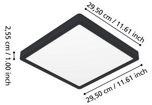 Eglo 901375 - FUEVA-Z Lampă de tavan LED RGBW dimabilă, sticlă fumurie, LED/13,5W/230V, 29,5cm, IP44, neagră