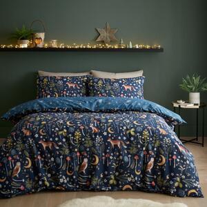 Lenjerie de pat albastru-închis pentru pat de o persoană 135x200 cm Enchanted Twilight – Catherine Lansfield