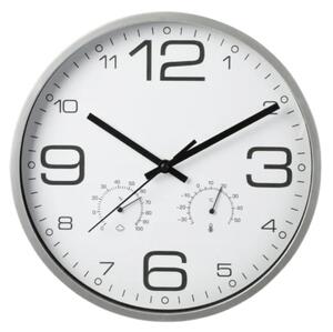 Ceas decorativ de perete cu termometru și higrometru, design modern, mecanism quartz
