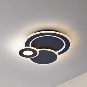 Lindby plafonieră LED Briar, negru, metal, telecomandă